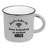 Grafik-Werkstatt Kaffeetasse vintage| Keramik Becher zum verschenken | 400 ml | E-lan, Gelb