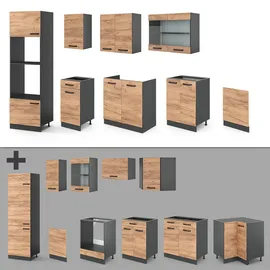 Vicco Küchenzeile R-Line 300 cm anthrazit/eiche
