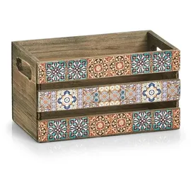 Zeller Deko-Kiste Mosaik 24 x 14 x 13,5 cm 1-tlg. braun
