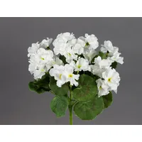 Seidenblumen Roß Geranie 26cm weiß -ohne Topf- ZF Kunstpflanzen