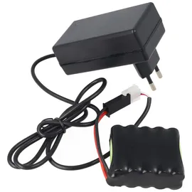 AccuCell Akku und Ladegerät passend für den roma 4511670 Akkupack NiMH 12V 800mAh 9,6Wh F2x5 mit Kabel und Stecker