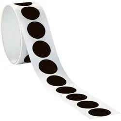 Aufkleber I Markierungspunkt, blanko, schwarz, Folie, selbstklebend, Ø 37mm, 100/Rolle