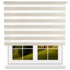 Wellhome Polyester Tag-/Nacht-Rollo 140 x 180 cm (Breite x Höhe) Leinenoptik