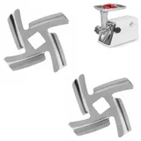 Fleischwolf Messer, 2 Stück Fleischwolf Cutter, Fleischwolfklinge aus Edelstahl, Fleischmühlen Zubehör für Mixer und Chopper, 5#