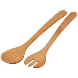 Salatbesteck, Kirschenholz, Gabel & Löffel, 34.5cm