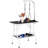 Yaheetech Klappbarer Hundeschertisch mit Untenablage, Hunde Trimmtisch, Hundepflegetisch für Fellpflege & bürsten, höhenverstellbar- platzsparend- stabil- rutschfeste Oberfläche- geeignet für Pudel