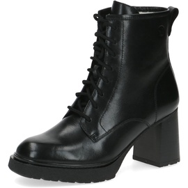 CAPRICE Damen Stiefeletten mit Absatz aus Leder mit Schnürsenkel und Reißverschluss Weite G, Schwarz (Black Nappa), 37 EU