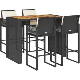 vidaXL Gartenbar Set 5-tlg. Schwarz