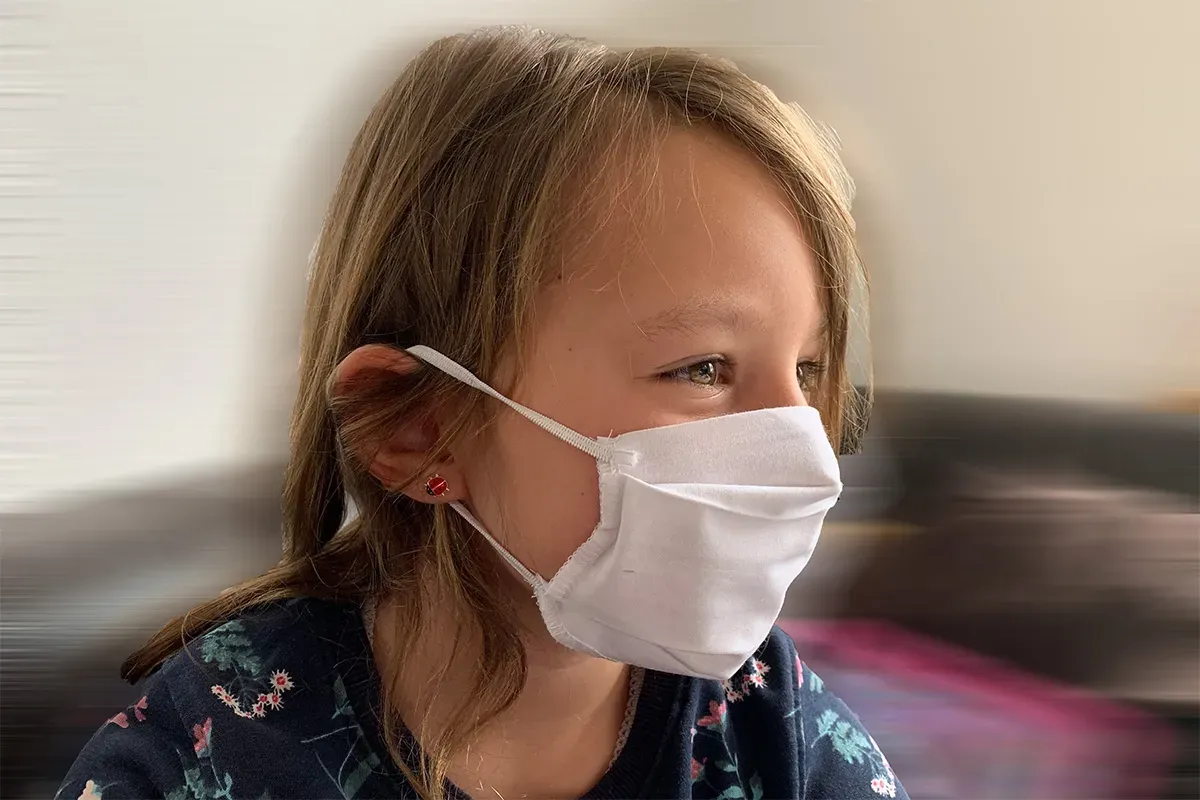 Axis Line Kinder Mund- und Nasenmaske Gesichtsmaske 1 lagig 100 % Baumwolle waschbar wiederverwendbar Made in EU mit Gummiband OEKO-TEX Standard 100