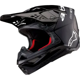 Alpinestars Supertech S-M10 Flood Motocrosshelm - Schwarz/Matt-Dunkelgrau / XS