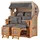 Mr. Deko bene,iving Strandkorb Komplettset Ammersee Teak Bullauge PE shell Modell 551