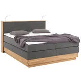 Home Affaire Boxspringbett »Cavan«, Eiche, inkl. Bettkasten & Topper, verschiedene Härtegrade (auch H4) grau
