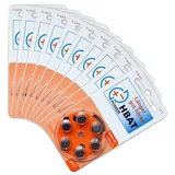 60 St. Hochleistungs-Hörgerätebatterien Typ 13 / ORANGE - Made in Germany