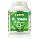 Kurkuma, Wurzelextrakt (95% reines Curcumin), 340mg, extra hochdosiert, 120 Kapseln – OHNE künstliche Zusätze. Ohne Gentechnik. Vegi-Kapseln. Vegan.