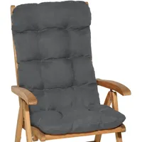 Beautissu Hochlehnerauflage, Graphit, Textil, 50x8x120 cm, Outdoor-Kissen, Liegenauflagen