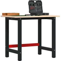 VidaXL Werkbank 100x60x81,5 cm Massivholz Eiche Rechteckig - Braun