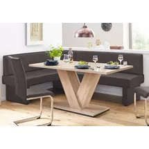 Home Affaire Eckbank HOME AFFAIRE "Nils", braun (dunkelbraun (capulet 4007)), B:222cm H:89cm T:162cm, Holzwerkstoff, Massivholz, Polyester, Sitzbänke, Eckbank, Sitz und Rücken gepolstert, verschiedene Qualitäten