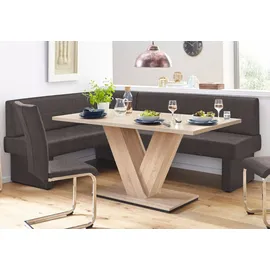 Home Affaire Eckbank HOME AFFAIRE "Nils", braun (dunkelbraun (capulet 4007)), B:222cm H:89cm T:162cm, Holzwerkstoff, Massivholz, Polyester, Sitzbänke, Eckbank, Sitz und Rücken gepolstert, verschiedene Qualitäten
