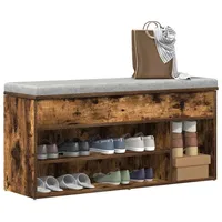 VidaXL Schuhbank Räuchereiche 102x30,5x45 cm Holzwerkstoff