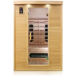 Dewello® Infrarotkabine Infrarotsauna LAVAL PLUS 135cm x 105cm inkl. 7 Keramikstrahler, Bodenstrahler, Radio, Farblicht