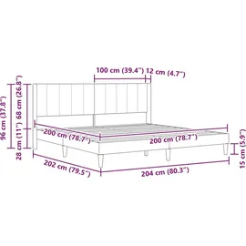 vidaXL Bettrahmen 200 x 200 cm Hellgrau