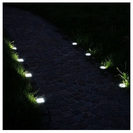 ETC Shop 8x LED Solar Leuchten Außen Erdspieß Strahler Garten Wege Spot Strahler Terrassen Steck Lampen