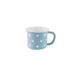 Sallys Emaille Tasse - pastell groß gepunktet