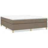 vidaXL Boxspringbett mit Matratze Taupe 160x200 cm Stoff