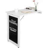 SoBuy Esstisch Weiß mit Tafel Klapptisch Bartisch FWT20-W