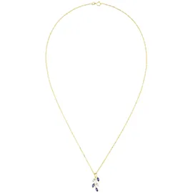 Amor Kette mit Anhänger Blütenranke Blau Gold