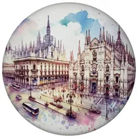 Speecheese Mailänder Dom Magnet rund Historisches Wahrzeichen Mailands Italienische