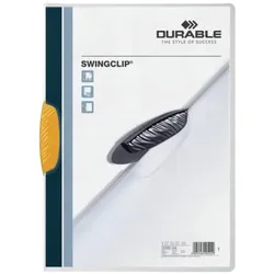 Klemm-Mappe SWINGCLIP®, PP, 30 Blatt, gelbe Klemme, Mappe transparent