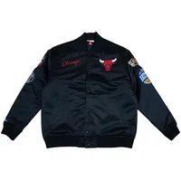 Mitchell & Ness Black Out Satin Jacket schwarz M