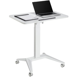 Maclean Brackets Maclean MC-453 Mobiler Laptop-Schreibtisch mit Pneumatischer Höhenverstellung Laptoptisch mit Rollen, 80x52 cm, max. 8 kg, Höhenverstellbar max. 109 cm (Weiß)