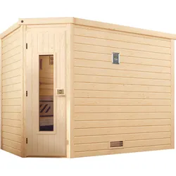 Sauna WEKA "Turku", beige (natur), Saunaofen, externe Steuerung, 7,5 kW, Saunen, 7,5 kW-Ofen mit digitaler Steuerung
