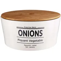 Butlers Zwiebeltopf, Weiß, Keramik, 22x11x22 cm, Küchenzubehör, Vorratsbehälter, Vorratsdosen