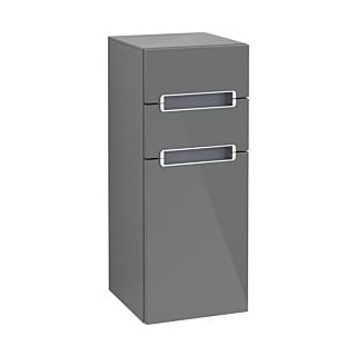 Villeroy & Boch Subway 2.0 Seitenschrank A7121RFP 35,6x85,7cm, links, Abdeckplatte Glas silbergrau, Glossy grey