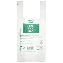 Papstar 100 Hemdchen-Tragetaschen, Bio-Folie transparent Knotenbeutel auf Rolle