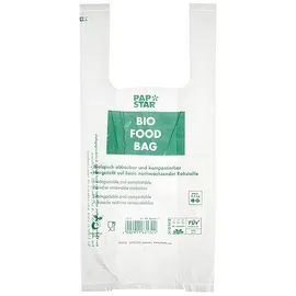 Papstar 100 Hemdchen-Tragetaschen, Bio-Folie transparent Knotenbeutel auf Rolle