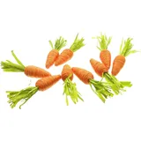 Dekoleidenschaft 9X Dekokarotte aus Sisal orange & Bast grün, 16 cm lang, Osterdeko, Tischdeko, Fensterdeko, Dekofigur Karotte, Möhre