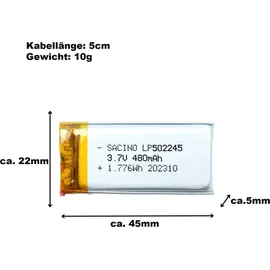 Efaso LIPO Akku 480 mAh, PCM, JST Stecker