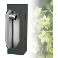 Froadp Growzelt 40x40x120 cm Zuchtzelt mit 600D Oxford-Gewebe und Stahlrahmen Lichtdichter Growschrank mit Reflektierender Innenfolie Gewächshaus für Pflanzenzucht Indoor, Schwarz