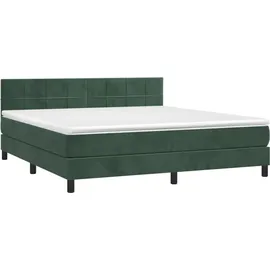 vidaXL Boxspringbett 180 x 200 cm Dunkelgrün