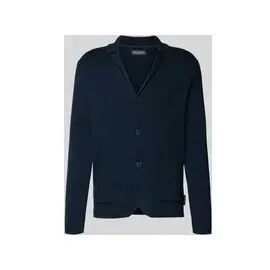 Marc O'Polo Regular Fit Strickjacke aus reiner Baumwolle, Marine, M