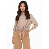 ONLY Damen Onllecey Ls Knot Shirt Noos Wvn, Toasted Coconut, M