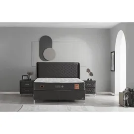 Bambi Thermo Control Boxspringbett-Set PCM-Technologie Temperatur 29cm H3 – Anthrazit / 140 / 200 - Grau