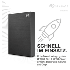 Seagate One Touch 4TB External HDD 2,5 Zoll, extern, Schwarz