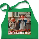 Kinderschürze Schürze Kinder Jungen Mädchen - Dein Bild oder Foto und Text Kochen Geschenk - 2-6 Jahre - Grün - kinderbackschürzen selbst drucken kochschürze kinderkochschürzen - 2-6 Jahre