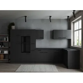 Respekta Winkelküche L-Form 370 cm grau