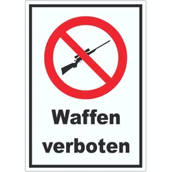 Waffen verboten Aufkleber A5 (148x210mm)